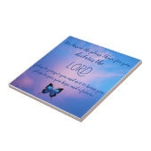 Jeremiah 29:11 Blue Butterfly Ceramic Tile Tegeltje (Zijkant)