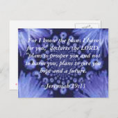 Jeremiah 29:11 Blue Daisy Post Card Briefkaart (Voorkant / Achterkant)