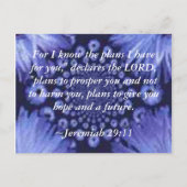 Jeremiah 29:11 Blue Daisy Post Card Briefkaart (Voorkant)