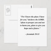 JEREMIAH 29:11 BRIEFKAART (Voorkant / Achterkant)