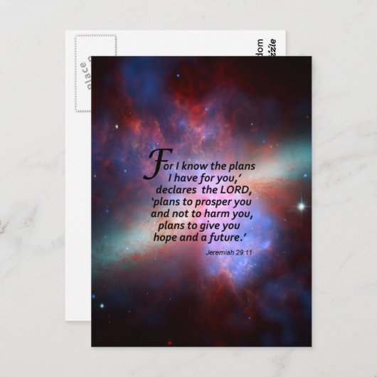 Jeremiah 29:11 briefkaart (Voorkant / Achterkant)