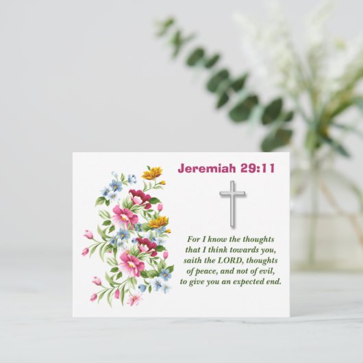 Jeremiah 29:11 briefkaart (Staand voorkant)