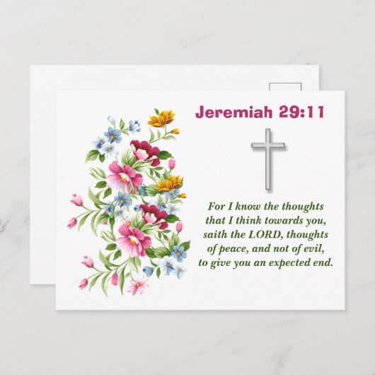 Jeremiah 29:11 briefkaart (Voorkant / Achterkant)