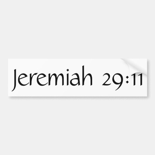 Jeremiah 29:11 bumpersticker (Voorkant)