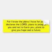 Jeremiah 29:11 Bumpersticker (Voorkant)