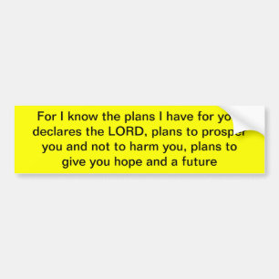 Jeremiah 29:11 Bumpersticker