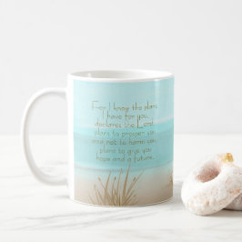 Jeremiah 29:11 Christelijk Bijbelvers Aqua Beach Koffiemok