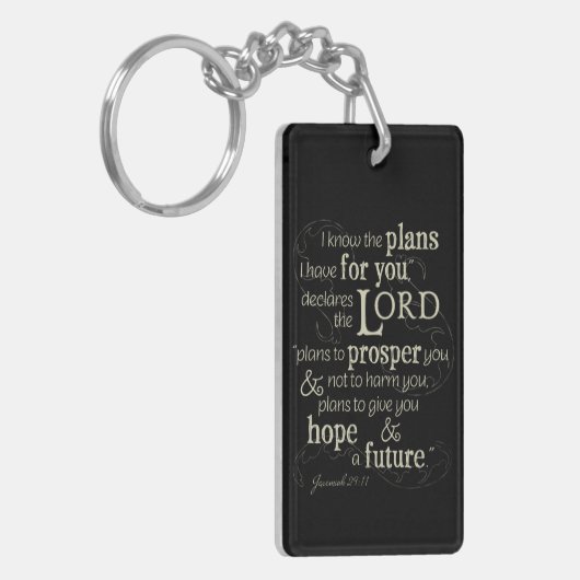 Jeremiah 29:11 Enmoeging Bible Verse Sleutelhanger (Voorkant Links)