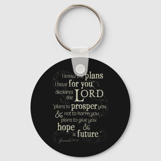 Jeremiah 29:11 Enmoeging Bible Verse Sleutelhanger (Voorkant)