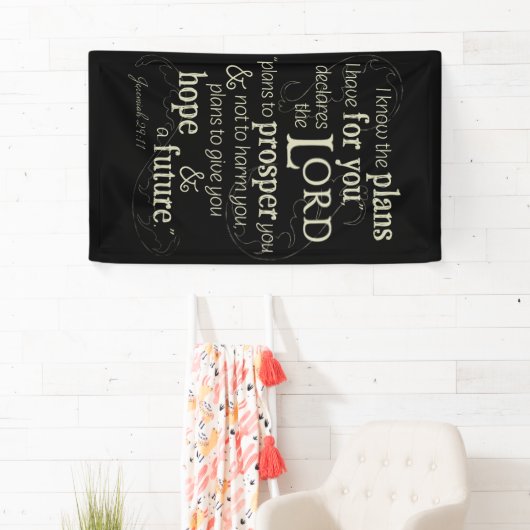 Jeremiah 29:11 Enmoeging Bible Verse Spandoek (Insitu)