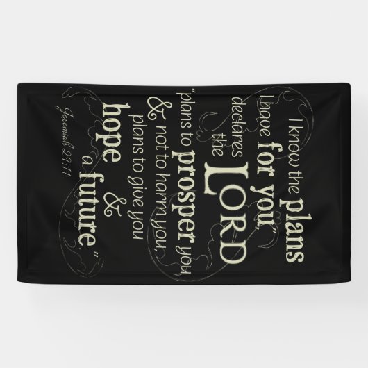 Jeremiah 29:11 Enmoeging Bible Verse Spandoek (Horizontaal)