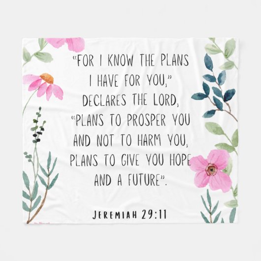 Jeremiah 29:11 fleece deken (Voorkant (Horizontaal))