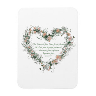 Jeremiah 29:11 Floral Heart Magnet Magneet