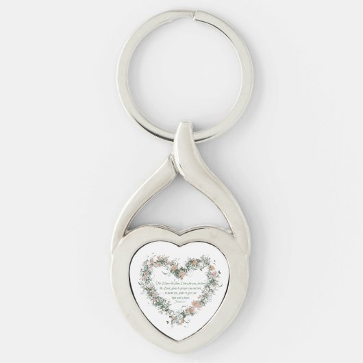 Jeremiah 29:11 Floral Heart Sleutelhanger (Voorkant)