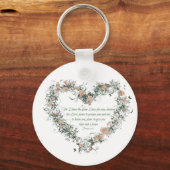 Jeremiah 29:11 Floral Heart Sleutelhanger (Voorkant)