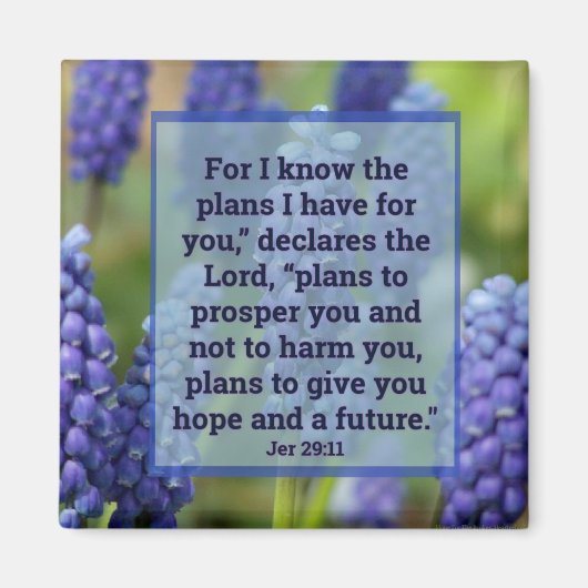 Jeremiah 29:11 Floral Magnet (Voorkant)