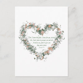 Jeremiah 29:11 Flower Heart Briefkaart