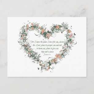 Jeremiah 29:11 Flower Heart Briefkaart