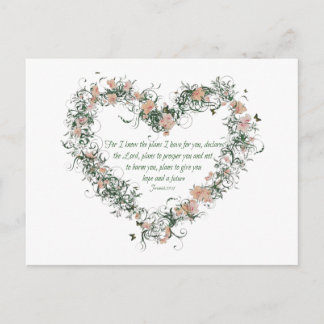 Jeremiah 29:11 Flower Heart Briefkaart