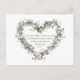 Jeremiah 29:11 Flower Heart Briefkaart