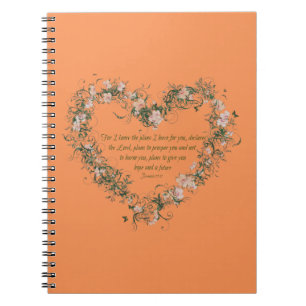 Jeremiah 29:11 Flower Heart Spiral Photo Notebook Notitieboek