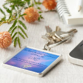 Jeremiah 29:11 Flowers Square Sleutelhanger (Zijkant)