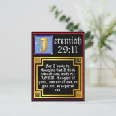 Jeremiah 29:11 Gold Illuminated Letter bijbelprijs Feestdagenkaart (Staand voorkant)