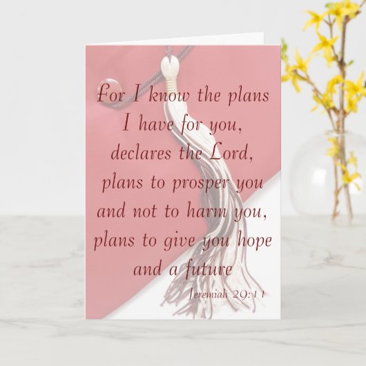 Jeremiah 29:11 Graduation Card Kaart (Gele Bloem)