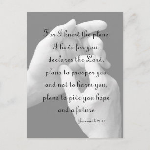 Jeremiah 29:11 Handen met Crucifix Briefkaart