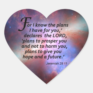 Jeremiah 29:11 hart sticker