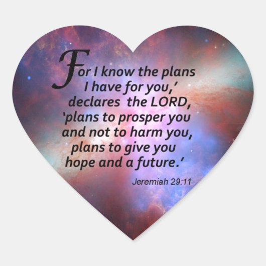 Jeremiah 29:11 hart sticker (Voorkant)