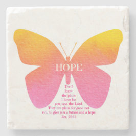 Jeremiah 29:11 Hope Butterfly Marble Stone Onderze Stenen Onderzetter