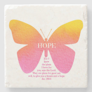 Jeremiah 29:11 Hope Butterfly Marble Stone Onderze Stenen Onderzetter