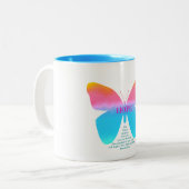 Jeremiah 29:11 Hope Butterfly Two-Tone Mok (Voorkant links)
