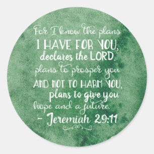 Jeremiah 29:11 Inspirerend Bijbel Stickers Green