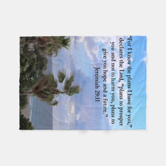 JEREMIAH 29:11 INSPIREREND VERSE FLEECE DEKEN (Voorkant (Horizontaal))
