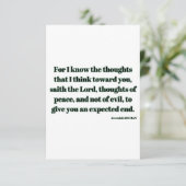 Jeremiah 29:11 KJV Bijbel Verse Flat Wenskaart Kaart (Staand voorkant)