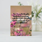 Jeremiah 29:11 KJV Bijbel Verse Pic Flat Greeting Kaart (Staand voorkant)