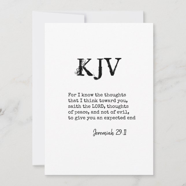 Jeremiah 29:11 KJV bijbelprijsopgave - kan worden  (Voorkant)