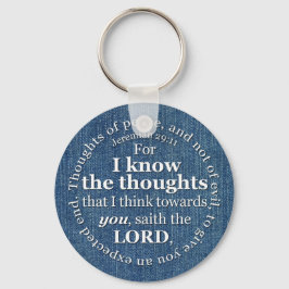 Jeremiah 29:11 KJV Denim Bible Verse Quote Sleutelhanger