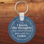 Jeremiah 29:11 KJV Denim Bible Verse Quote Sleutelhanger (Voorkant)