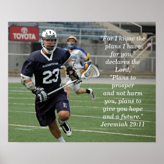 Jeremiah 29:11 Lacrosse Poster (Voorkant)