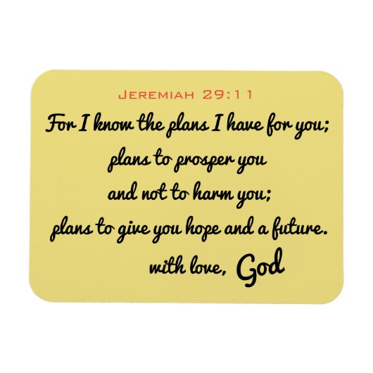 Jeremiah 29:11 Magnet Magneet (Horizontaal)