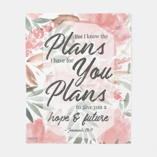 Jeremiah 29:11 Manuscript: GraphicLoveShop Fleece Deken (Voorkant)