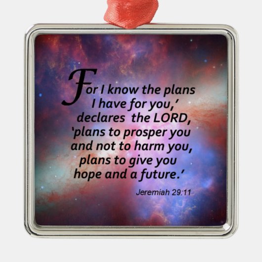 Jeremiah 29:11 metalen ornament (Voorkant)