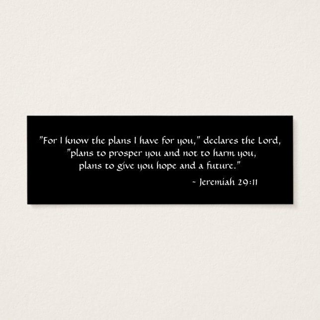 Jeremiah 29:11 mini visitekaartjes (Achterkant)