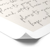 Jeremiah 29:11 Minimale Boho Beige Arch Script Poster (Hoek)