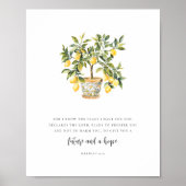Jeremiah 29:11 Modern Watercolor Lemon Tree Poster (Voorkant)