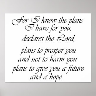 Jeremiah 29:11 Poster