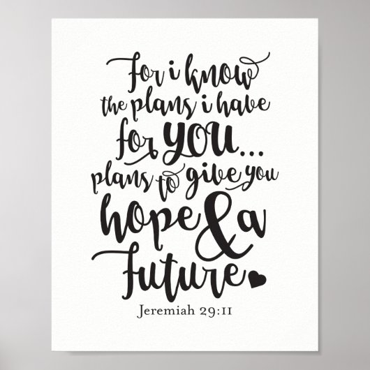 Jeremiah 29 11 Poster Print (Voorkant)